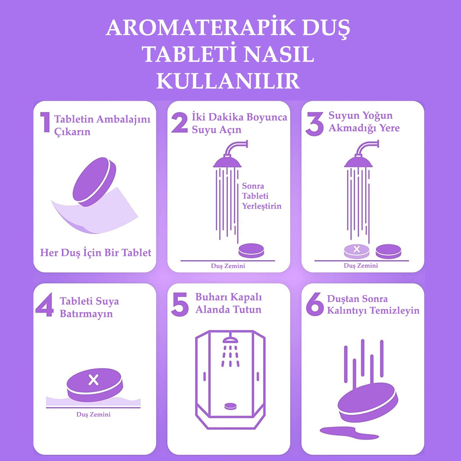 Okaliptus Aromalı Aromaterapi Duş Tableti – Stres Karşıtı ve Ferahlatıcı Banyo Tuzu Shower Steamer